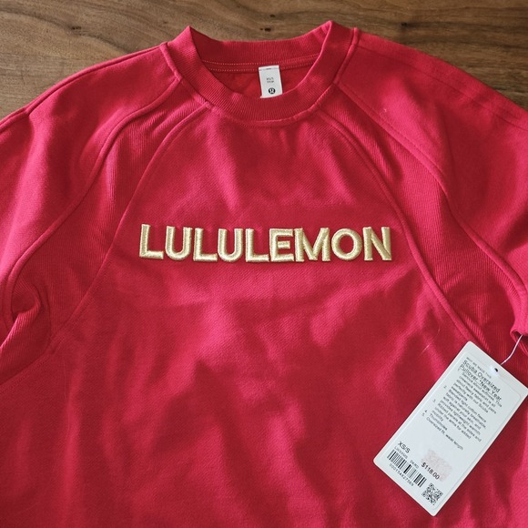 lululemon athletica Tops - Lululemon Rare New Year Oversized Scuba Sweatshirt Dark Red W Gold. Athletica